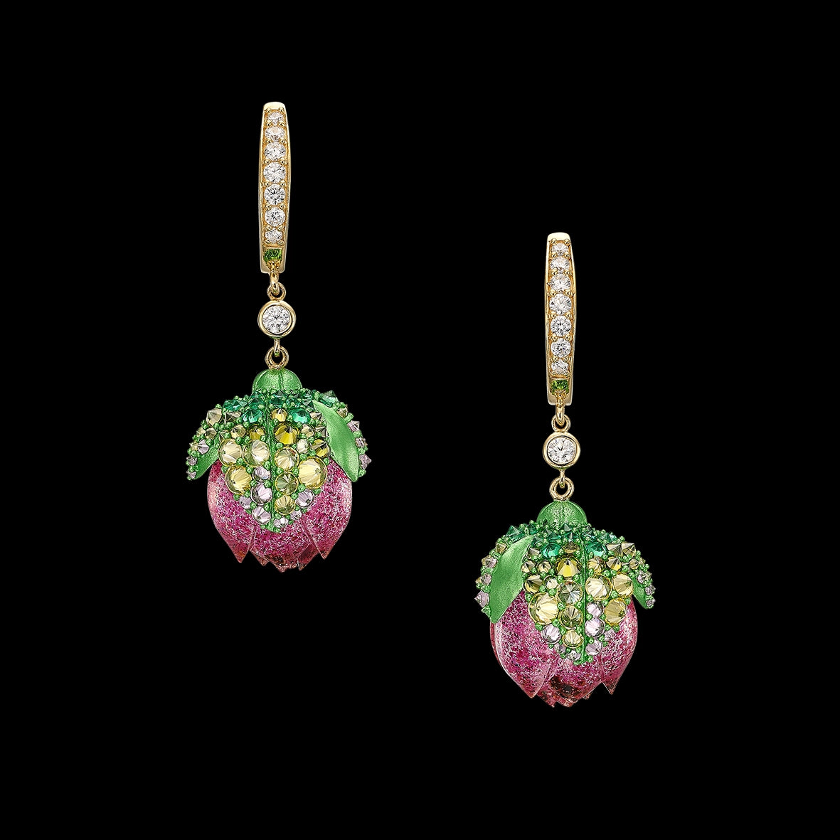 Beetroot Lotus Earrings